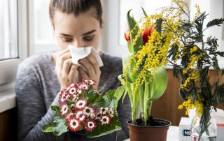women suffering from allergies